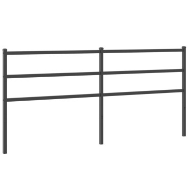 vidaXL Κεφαλάρι Μαύρο Μεταλλικό 206x3x90cm 1 τεμ.