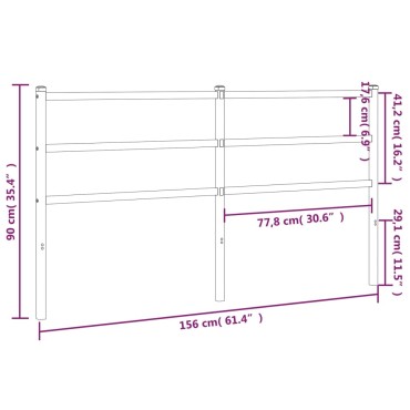 vidaXL Κεφαλάρι Λευκό Μεταλλικό 156x3x90cm 1 τεμ.