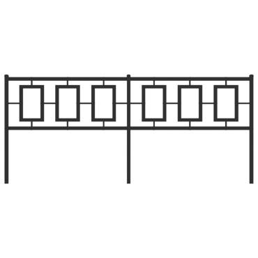 vidaXL Κεφαλάρι Μαύρο Μεταλλικό 198x3x91cm 1 τεμ.