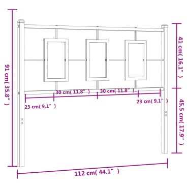 vidaXL Κεφαλάρι Λευκό Μεταλλικό 112x3x91cm 1 τεμ.