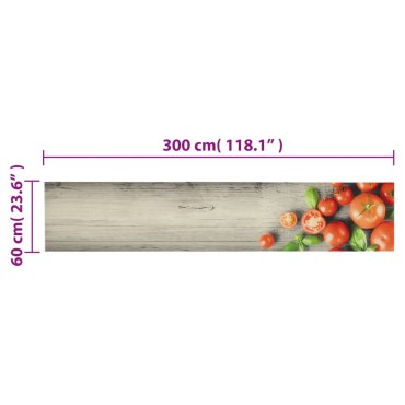 vidaXL Χαλί Κουζίνας Πλενόμενο Σχέδιο Tomatoes 60 x 300 εκ. Βελούδινο