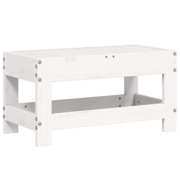 vidaXL Υποπόδιο Κήπου Λευκό 62x30x32cm από Μασίφ Ξύλο Πεύκου 1 τεμ. Γωνιακός