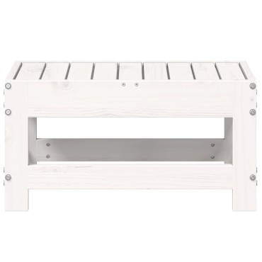 vidaXL Υποπόδιο Κήπου Λευκό 62x30x32cm από Μασίφ Ξύλο Πεύκου 1 τεμ. Γωνιακός