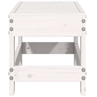 vidaXL Υποπόδιο Κήπου Λευκό 62x30x32cm από Μασίφ Ξύλο Πεύκου 1 τεμ. Γωνιακός