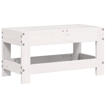 vidaXL Υποπόδιο Κήπου Λευκό 62x30x32cm από Μασίφ Ξύλο Πεύκου 1 τεμ. Γωνιακός