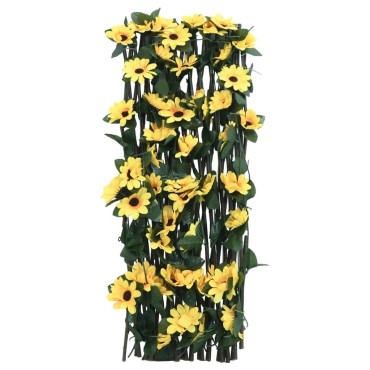 vidaXL Καφασωτό Επεκτεινόμενο Κίτρινο 180x60cm Τεχνητός Κισσός