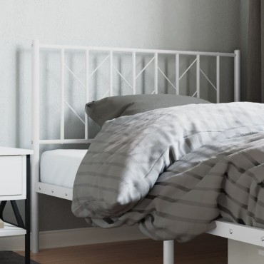 vidaXL Κεφαλάρι Λευκό Μεταλλικό 112x4x90cm 1 τεμ.