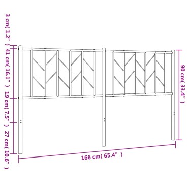 vidaXL Κεφαλάρι Λευκό Μεταλλικό 166x4x90cm 1 τεμ.