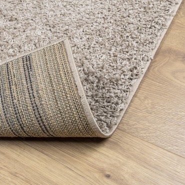 vidaXL Χαλί Shaggy PAMPLONA με Ψηλό Πέλος Μοντέρνο Μπεζ 160x160cm