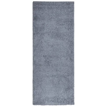 vidaXL Χαλί Shaggy PAMPLONA με Ψηλό Πέλος Μοντέρνο Μπλε 80x200cm