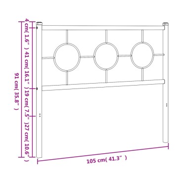 vidaXL Κεφαλάρι Μαύρο Μεταλλικό 105x3x91cm 1 τεμ.