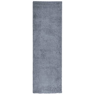 vidaXL Χαλί Shaggy PAMPLONA με Ψηλό Πέλος Μοντέρνο Μπλε 80x250cm