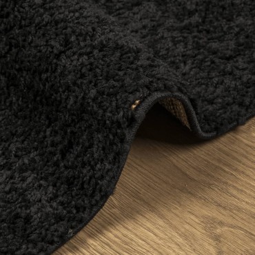 vidaXL Χαλί Shaggy PAMPLONA με Ψηλό Πέλος Μοντέρνο Μαύρο 100x200cm