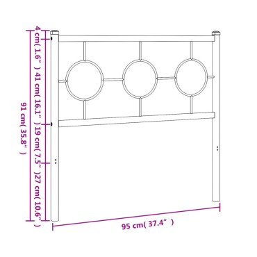 vidaXL Κεφαλάρι Μαύρο Μεταλλικό 95x3x91cm 1 τεμ.
