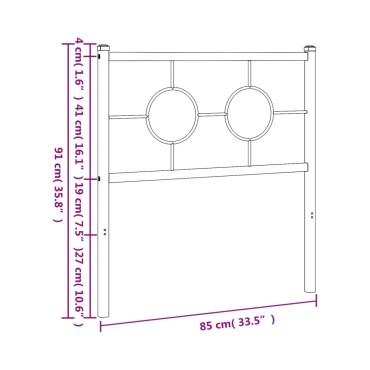 vidaXL Κεφαλάρι Λευκό Μεταλλικό 85x3x91cm 1 τεμ.