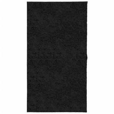 vidaXL Χαλί Shaggy PAMPLONA με Ψηλό Πέλος Μοντέρνο Μαύρο 80x150cm