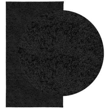 vidaXL Χαλί Shaggy PAMPLONA με Ψηλό Πέλος Μοντέρνο Μαύρο 80x150cm