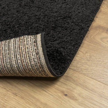 vidaXL Χαλί Shaggy PAMPLONA με Ψηλό Πέλος Μοντέρνο Μαύρο 80x150cm