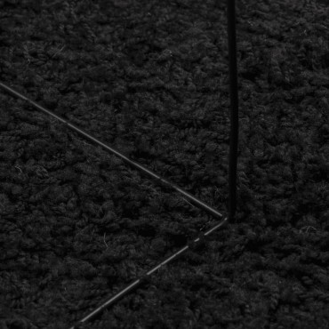 vidaXL Χαλί Shaggy PAMPLONA με Ψηλό Πέλος Μοντέρνο Μαύρο 80x150cm