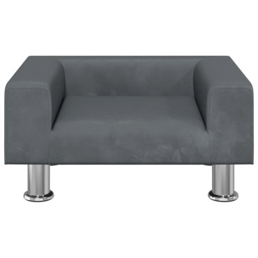 vidaXL Καναπές Παιδικός Σκούρο Γκρι 50x40x26,5cm από Βελούδο 1 τεμ.