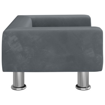 vidaXL Καναπές Παιδικός Σκούρο Γκρι 50x40x26,5cm από Βελούδο 1 τεμ.
