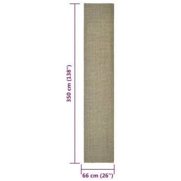 vidaXL Χαλί για Στύλο Ξυσίματος Γκρι / Μπεζ 66 x 350 εκ. από Σιζάλ