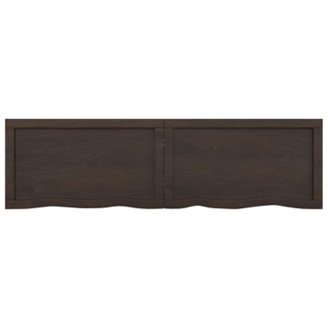 vidaXL Πάγκος Μπάνιου Σκούρο Καφέ 140x40x(2-6) εκ. Επεξεργ. Μασίφ Ξύλο