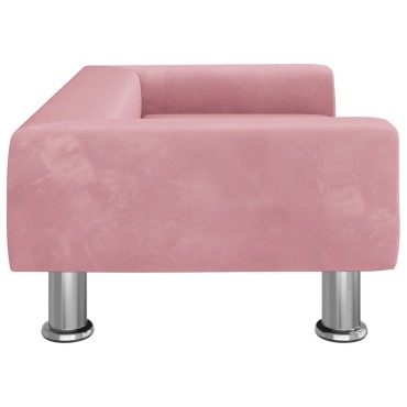 vidaXL Καναπές Παιδικός Ροζ 70x45x26,5cm από Βελούδο 1 τεμ.