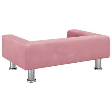 vidaXL Καναπές Παιδικός Ροζ 70x45x26,5cm από Βελούδο 1 τεμ.