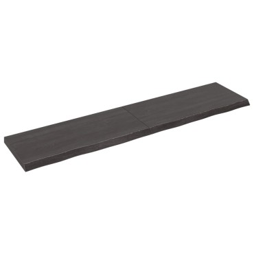 vidaXL Πάγκος Μπάνιου Σκούρο Καφέ 220x50x(2-6) εκ. Επεξεργ. Μασίφ Ξύλο