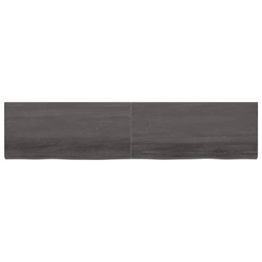 vidaXL Πάγκος Μπάνιου Σκούρο Καφέ 220x50x(2-6) εκ. Επεξεργ. Μασίφ Ξύλο