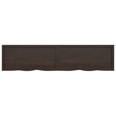 vidaXL Πάγκος Μπάνιου Σκούρο Καφέ 220x50x(2-6) εκ. Επεξεργ. Μασίφ Ξύλο