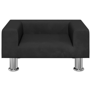 vidaXL Καναπές Παιδικός Μαύρο 50x40x26,5cm από Βελούδο 1 τεμ.