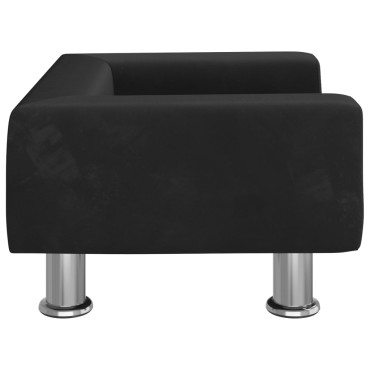 vidaXL Καναπές Παιδικός Μαύρο 50x40x26,5cm από Βελούδο 1 τεμ.