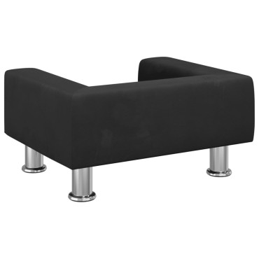 vidaXL Καναπές Παιδικός Μαύρο 50x40x26,5cm από Βελούδο 1 τεμ.