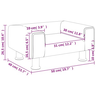 vidaXL Καναπές Παιδικός Μαύρο 50x40x26,5cm από Βελούδο 1 τεμ.