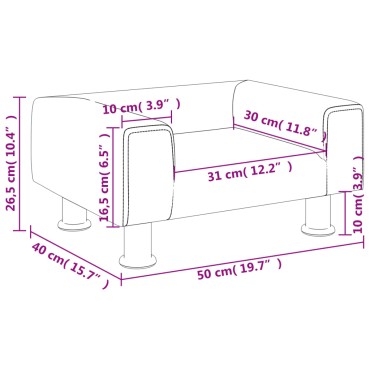 vidaXL Καναπές Παιδικός Μαύρο 50x40x26,5cm από Βελούδο