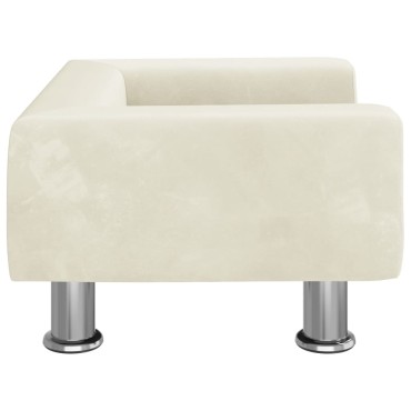 vidaXL Καναπές Παιδικός κρεμ 50x40x26,5cm από Βελούδο 1 τεμ.