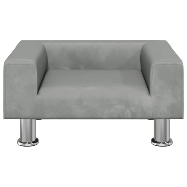 vidaXL Καναπές Παιδικός Ανοιχτό Γκρι 50x40x26,5cm από Βελούδο 1 τεμ.