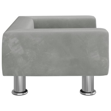 vidaXL Καναπές Παιδικός Ανοιχτό Γκρι 50x40x26,5cm από Βελούδο 1 τεμ.