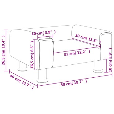 vidaXL Καναπές Παιδικός Ανοιχτό Γκρι 50x40x26,5cm από Βελούδο 1 τεμ.