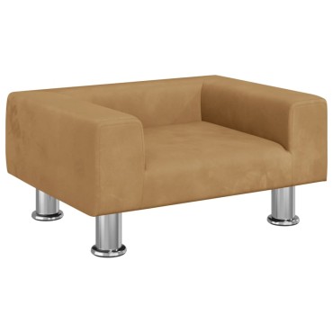 vidaXL Καναπές Παιδικός Καφέ 50x40x26,5cm από Βελούδο 1 τεμ.