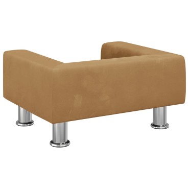 vidaXL Καναπές Παιδικός Καφέ 50x40x26,5cm από Βελούδο 1 τεμ.
