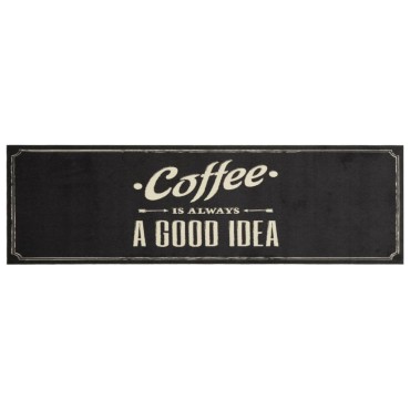 vidaXL Χαλί Κουζίνας Πλενόμενο Επιγραφή Coffee 45x150 εκ. Βελούδο