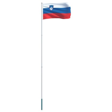 vidaXL Σημαία Σλοβενίας 4 μ. με Ιστό Αλουμινίου