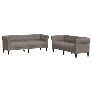 vidaXL Σετ Καναπέ 2 τεμ. Taupe Υφασμάτινο 182,5x74,5x74,5cm  Διθέσιος Τριθέσιος