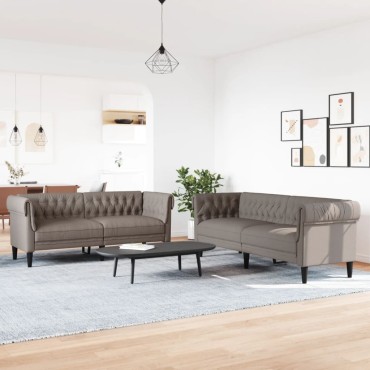 vidaXL Σετ Καναπέ 2 τεμ. Taupe Υφασμάτινο 182,5x74,5x74,5cm  Διθέσιος Τριθέσιος
