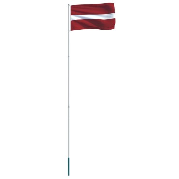 vidaXL Σημαία Λετονίας και Ιστός 4 μ. από Αλουμίνιο