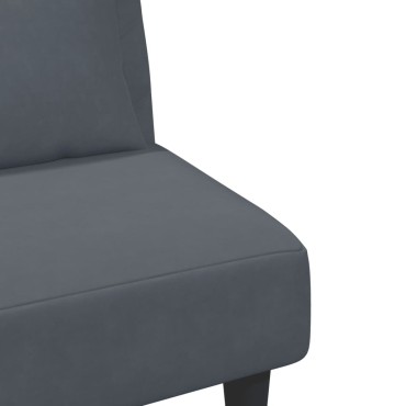 vidaXL Σετ Σαλονιού 2 τεμ. Σκούρο Γκρι Βελούδινο με Μαξιλάρια 200x84,5x69cm  Διθέσιος