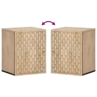vidaXL Ντουλάπι Μπάνιου Επιτοίχιο 38x33x48cm από Μασίφ Ξύλο Μάνγκο 1 τεμ.